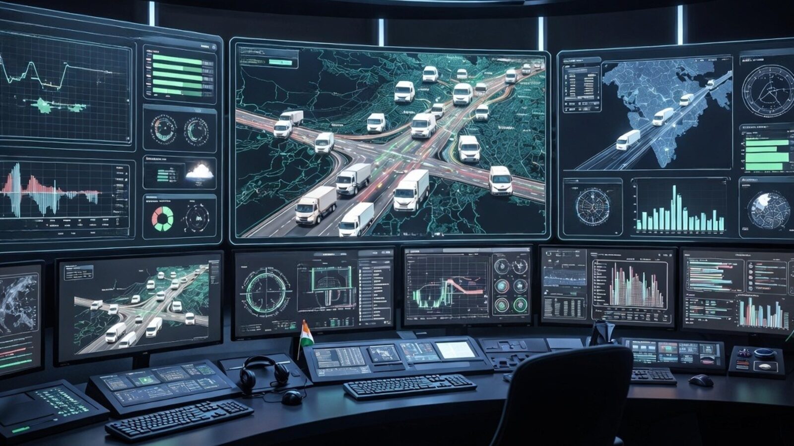 Freight command centre monitors