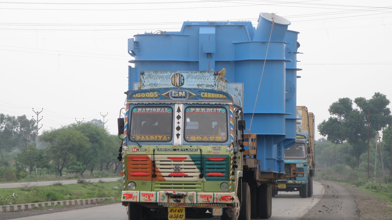 Heavily loaded truck in Indore