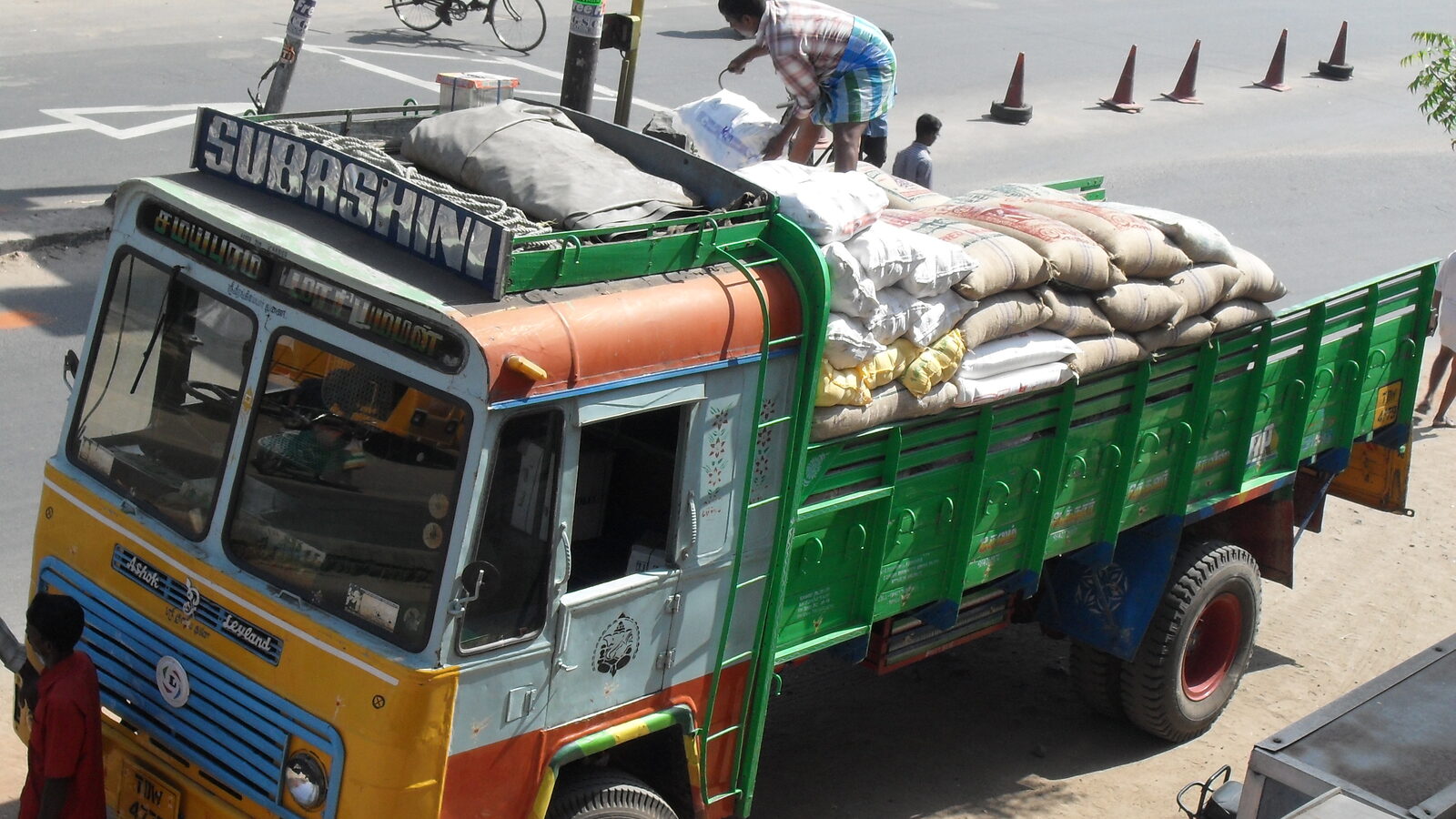Lorry being loaded in Tamil Nadu
